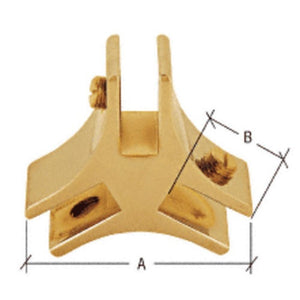 Glass Clamp 1-1/2" Long 3-Way 120 Degree Deluxe Glass Furniture Connector for 1/2" Glass - Brass