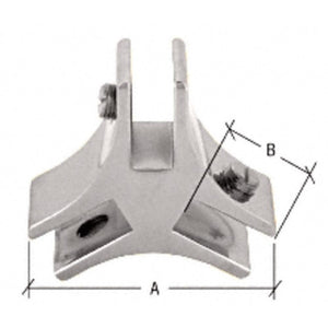 3-Way 120 Degree Deluxe Glass Furniture Connector for 3/4" Glass