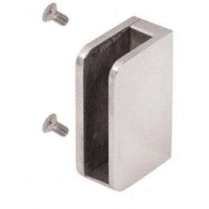 1/4" Right Hand Flat Back Closed Bottom Post Glass Clip