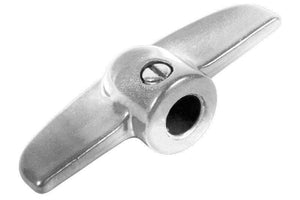 Window Crank T-Handle c/w Small Spline - Silver