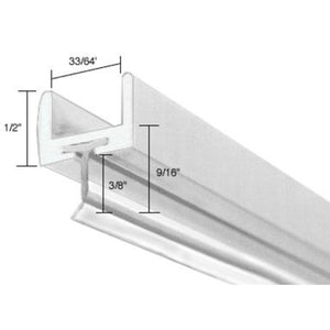 Frameless Shower Door Aluminum U-Channel With Wipe for 1/2" Thick Glass