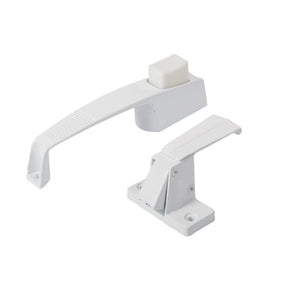 Storm Door Push Button Latch With 1-3/4" Screw Holes - White
