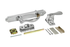 Residential Swinging Screen/Storm Door Keyed Latch & Lock Handle Set - Brushed Nickle