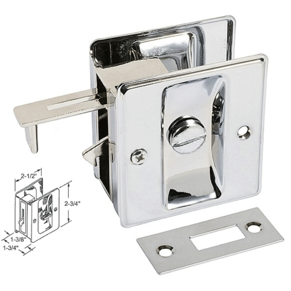 Chrome Pocket Door Privacy Lock | Reflect Window & Door