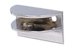 Rounded Interior Shower Shelf Clamp With Support Leg