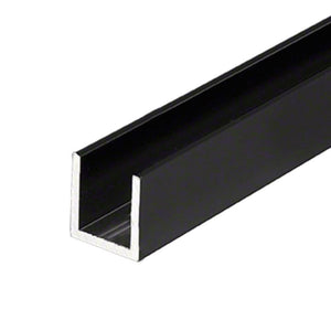 Shower Door Black 1/2" Fixed Panel Deep U-Channel - 95"