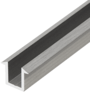 Shower Door Brite Anodized U-Channel for 3/8" Glass Recess