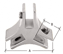 1-1/2" Long 3-Way 120 Degree Deluxe Glass Furniture Connector for 1/2" Glass - Chrome