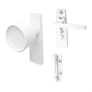 Residential Swinging Screen and Storm Door Latch With 1-3/4" Screw Holes - White