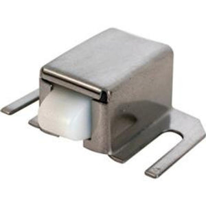 Swinging Shower Door Catch with Nylon Tip - Brushed Stainless