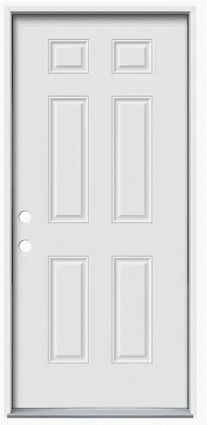 Residential Entry Door 32-in x 80-in Steel No Glass Right-Hand Inswing Primed Prehung Single Entry Door without Brickmould - 6 9/16" Jamb Depth