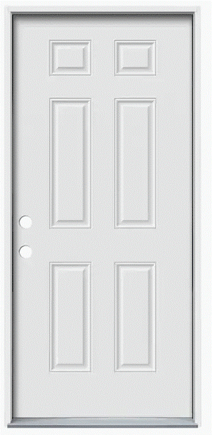 Residential Entry Door 32-in x 80-in Steel No Glass Right-Hand Inswing Primed Prehung Single Entry Door without Brickmould - 6 9/16" Jamb Depth