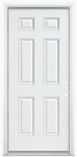 Residential Entry Door 36-in x 80-in Steel No Glass Left-Hand Inswing Primed Prehung Single Entry Door without Brickmould - 6 9/16" Jamb Depth