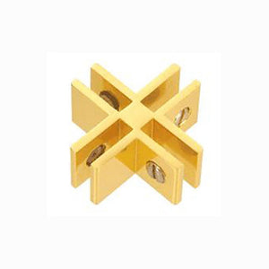 Anodized Aluminum 4-Way 90 Degree Glass Connector
