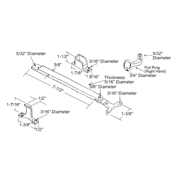 Awning Window Left-Hand Push Bar Operator – 7.5