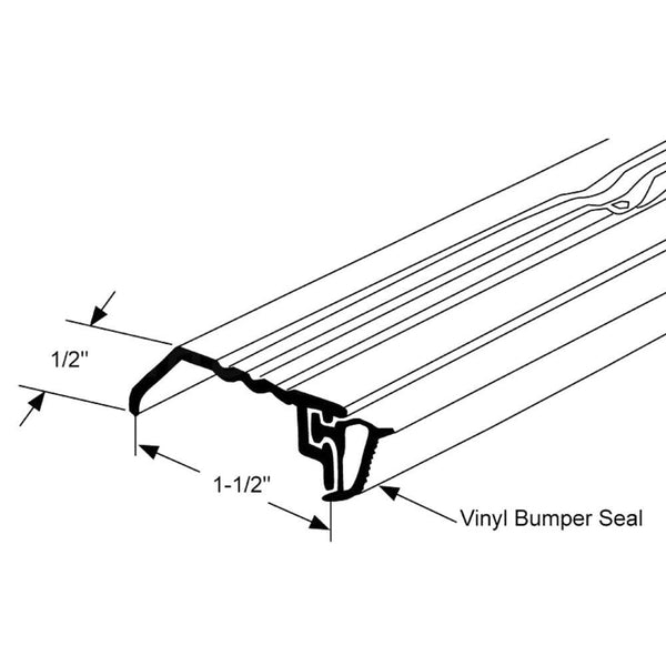 72" Threshold Bumper Seal - Durable Door Replacement Bumper