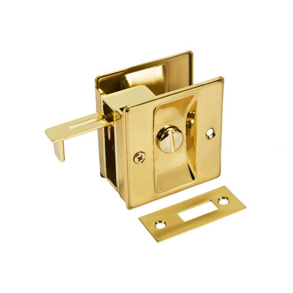 Brass Privacy Lock for Pocket Door Hardware - Secure Design