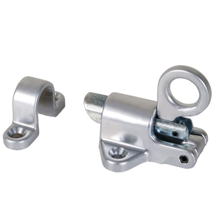 Brushed Bronze Projecting Window Spring Catch - Heavy Duty