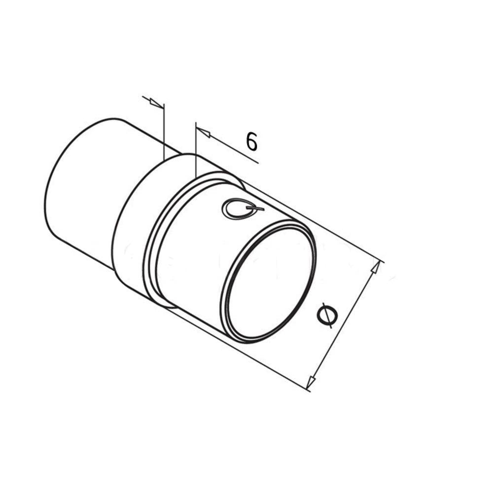 Q-Railing Round Profile Handrail 180-Degree Coupler 2 Inch