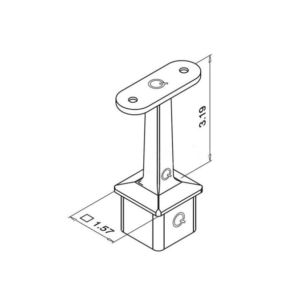 Q-Railing Square Line Top Post Bracket - Durable Flat Design