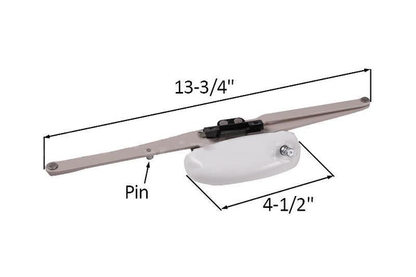 Roto Hardware White Awning Window Operator - Black Guide Pin