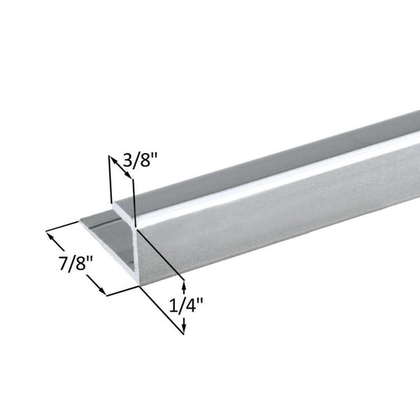 Satin Aluminum J-Bar Bottom - Mirror Hardware Mounting