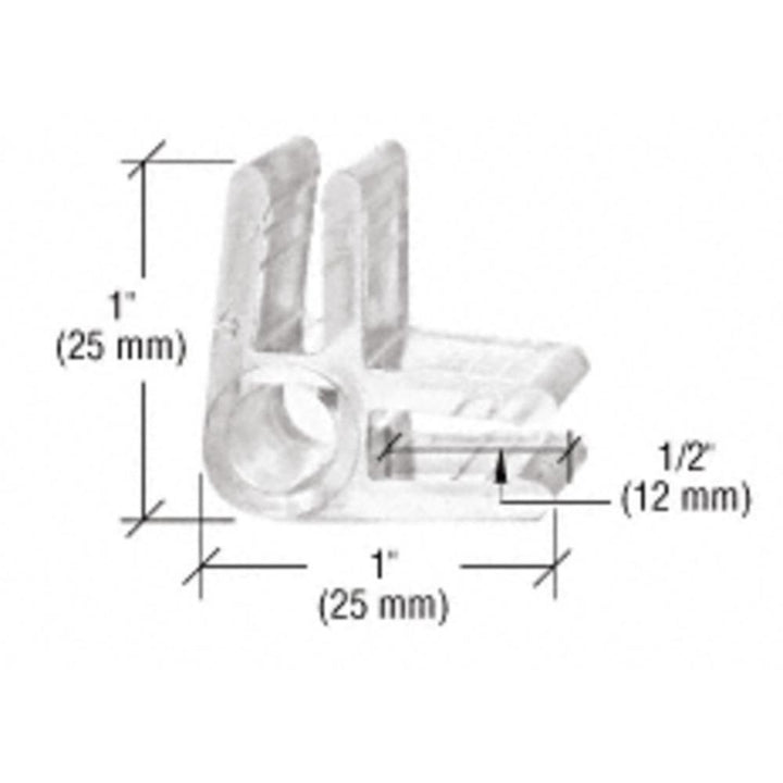 Clear Plastic 90° Display Connector - Corner Joint for Glass