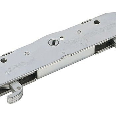 Two point mortise lock on sliding patio door. 3-5/8 hole centers Two point mortise lock on sliding patio door. 3-5/8 hole centers