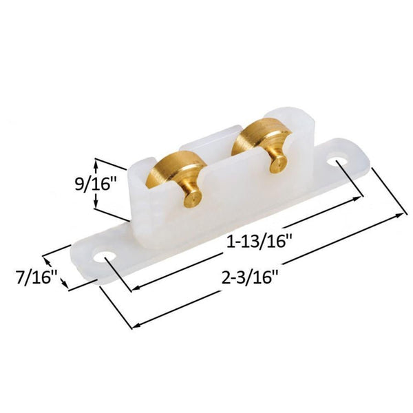 Residential Sliding Window Hardware - Brass Roller Assembly