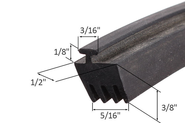 Black Glazing Gasket – 1/2” x 1/2” Rubber for Storefront