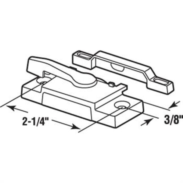 Commercial Door Hardware - White Window Sash Lock 2-1/4