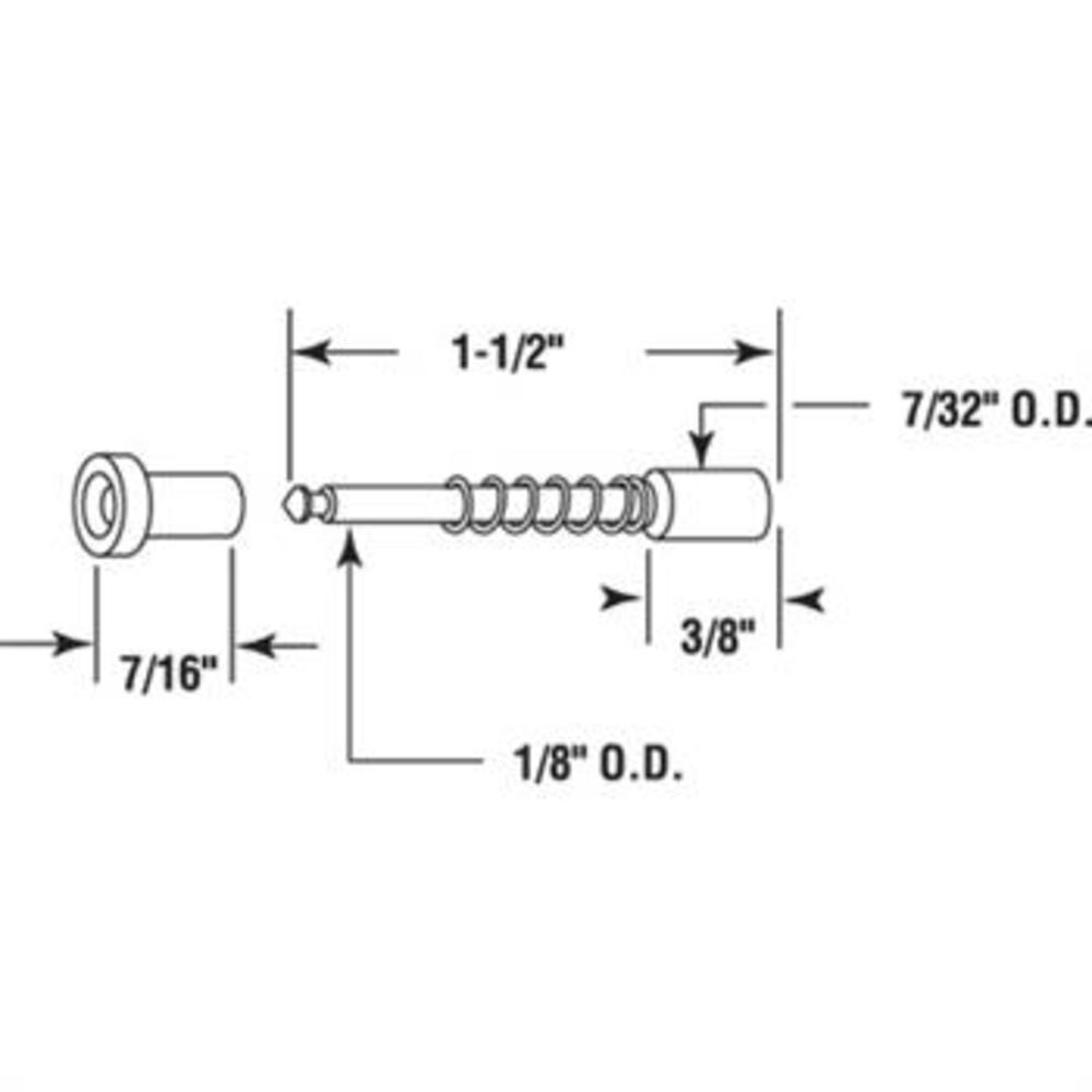 Nylon Plunger Latches - Spring-Loaded Window Screen Hardware